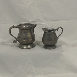 Vintage Wilton Armetale Plough Tavern Cream and Sugar Set